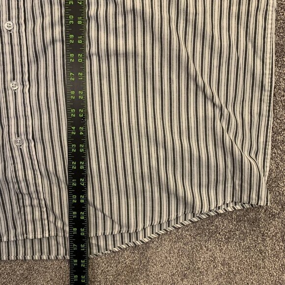 Beverly Hills Polo Club Women's Button Up Shirt Plus Size 2X Gray Striped GUC - Picture 8 of 10